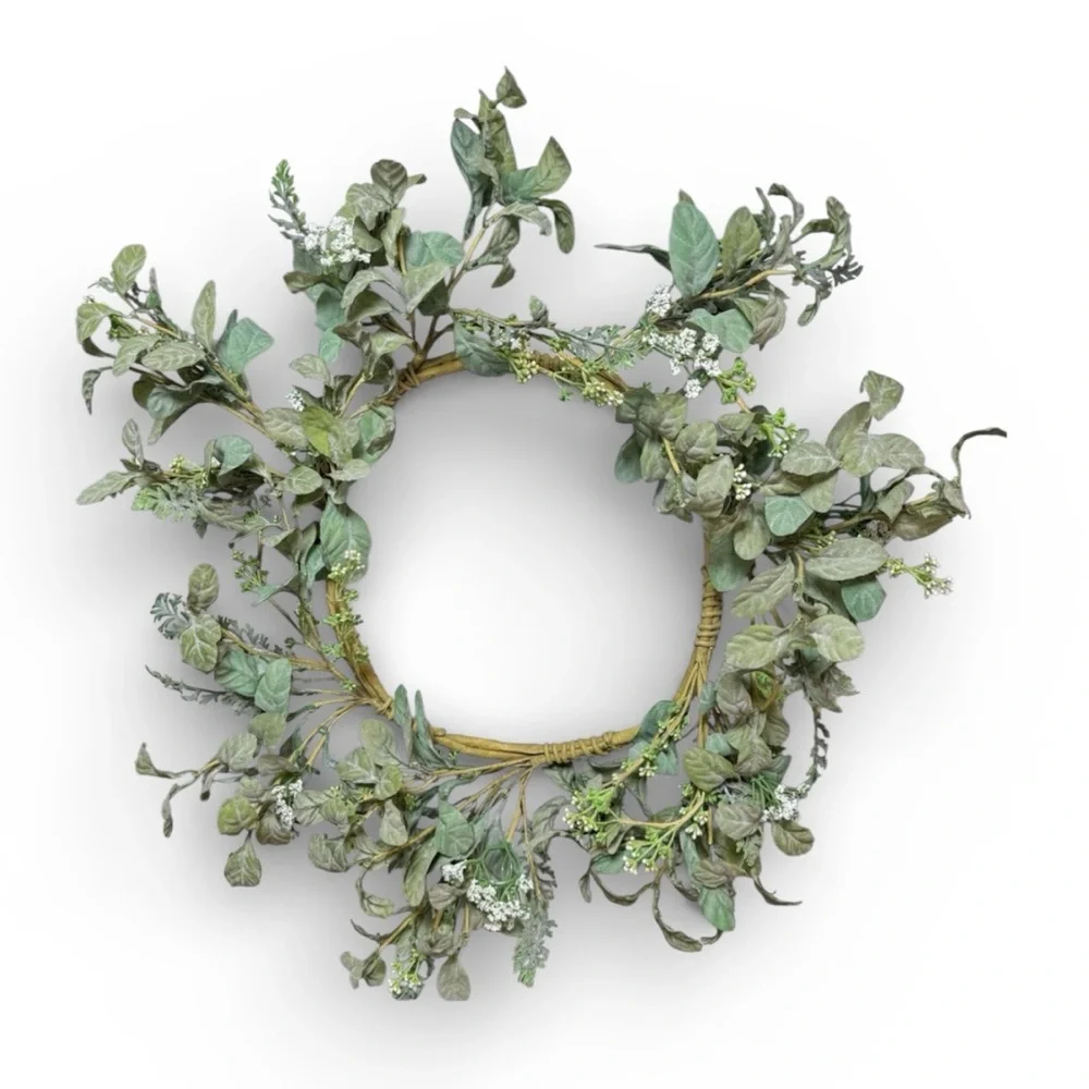 Elegant Green Faux Floral Wreath
